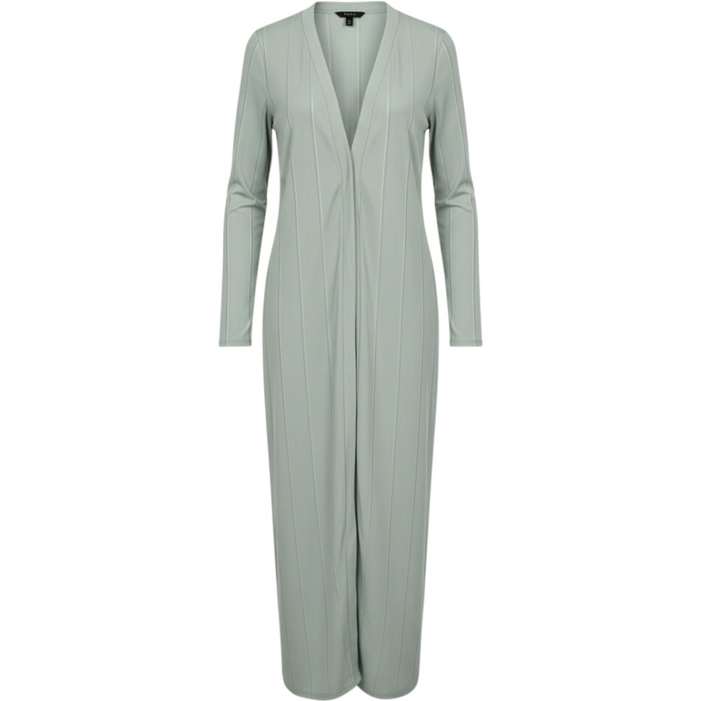 Earthy Soft Girl Ribbed Knit Longline Duster Cardigan Womens M Sage Green